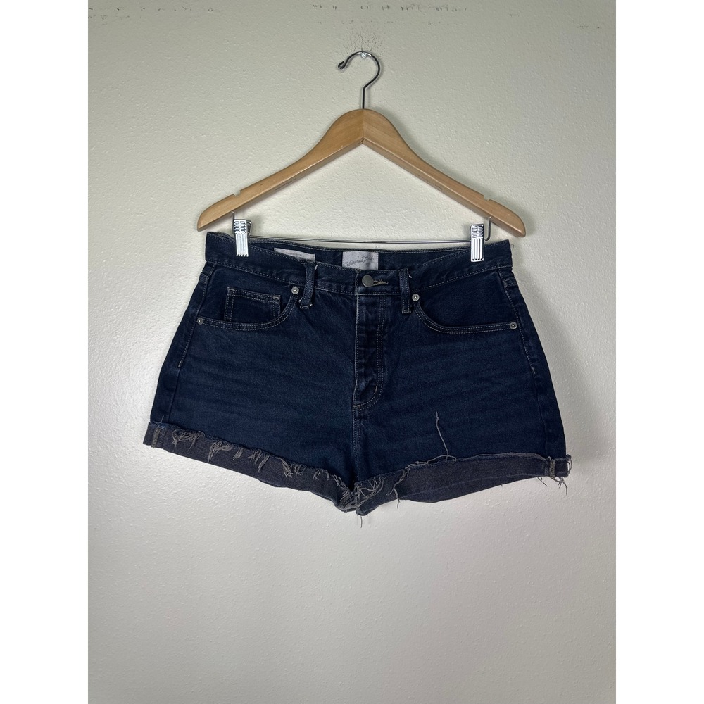 UNIVERSAL THREAD 90s Baggy Womens 6 Grunge Indie Dark Wash Raw Hem High Rise